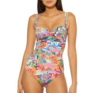 Bleu Rod Beattie Make It Pop Shirred Swimsuit